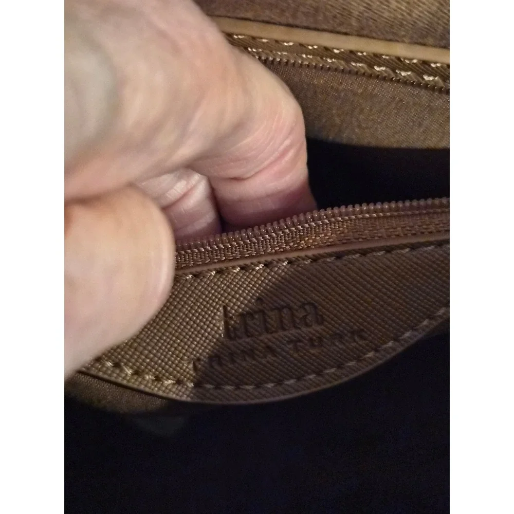 Trina Turk Khaki Vegan Leather Top Handle‎ Satchel Detachable Strap TTT-2008 NEW